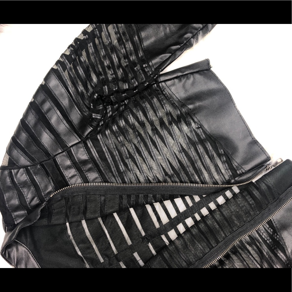 Mesh/Leather Crop Jacket